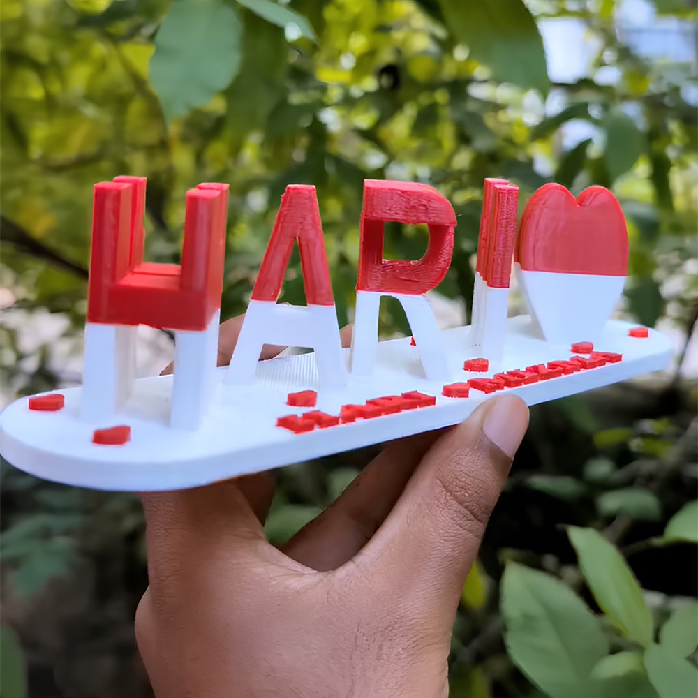 Dual Name Illusion Love 3D Printed as Valentine Sweet Gifts