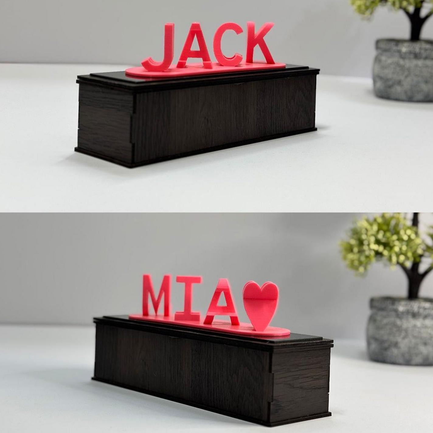 Dual Name Illusion Love 3D Printed as Valentine Sweet Gifts