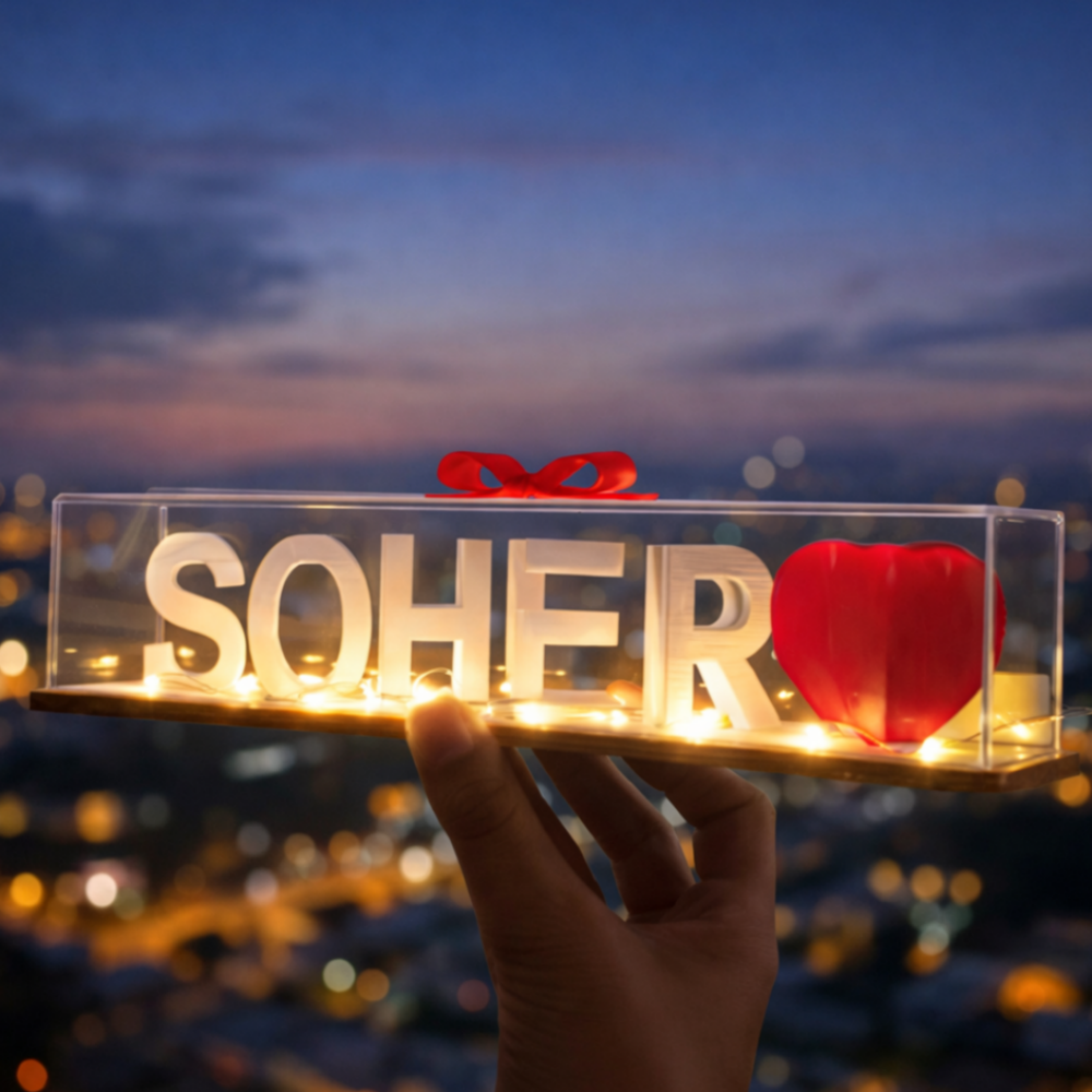 Dual Name Illusion Love 3D Printed as Valentine Sweet Gifts