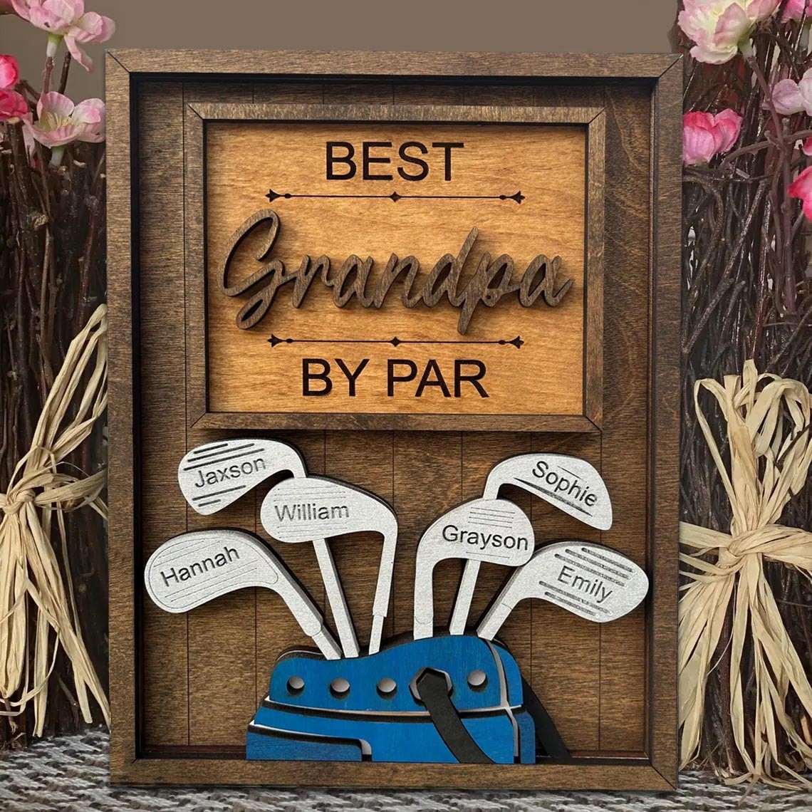 Personalized Dad Or Grandpa Golf Sign Best Dad By Par Father's Day Golf Lover Gift