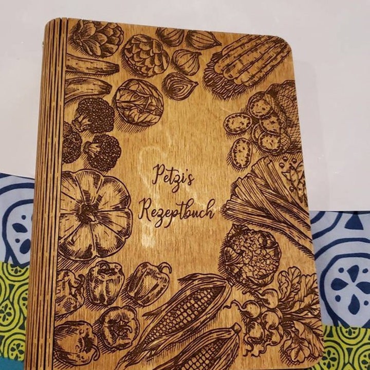 Personalized Wood Recipe Book Blank Binder Cookbook For Mom Grandma Family Christmas Anniversary Gift