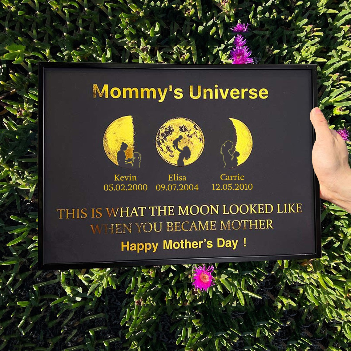 Custom Mommy's Universe Moon Phase Frame For Mother's Day Gift