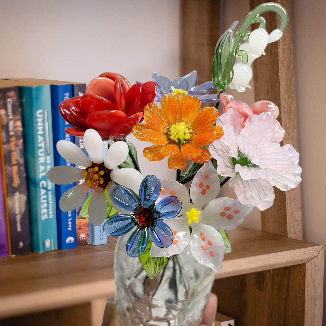 Glass Birth Month Flower Jan to Dec Unique Mother's Day Gift For Mom or Grandma