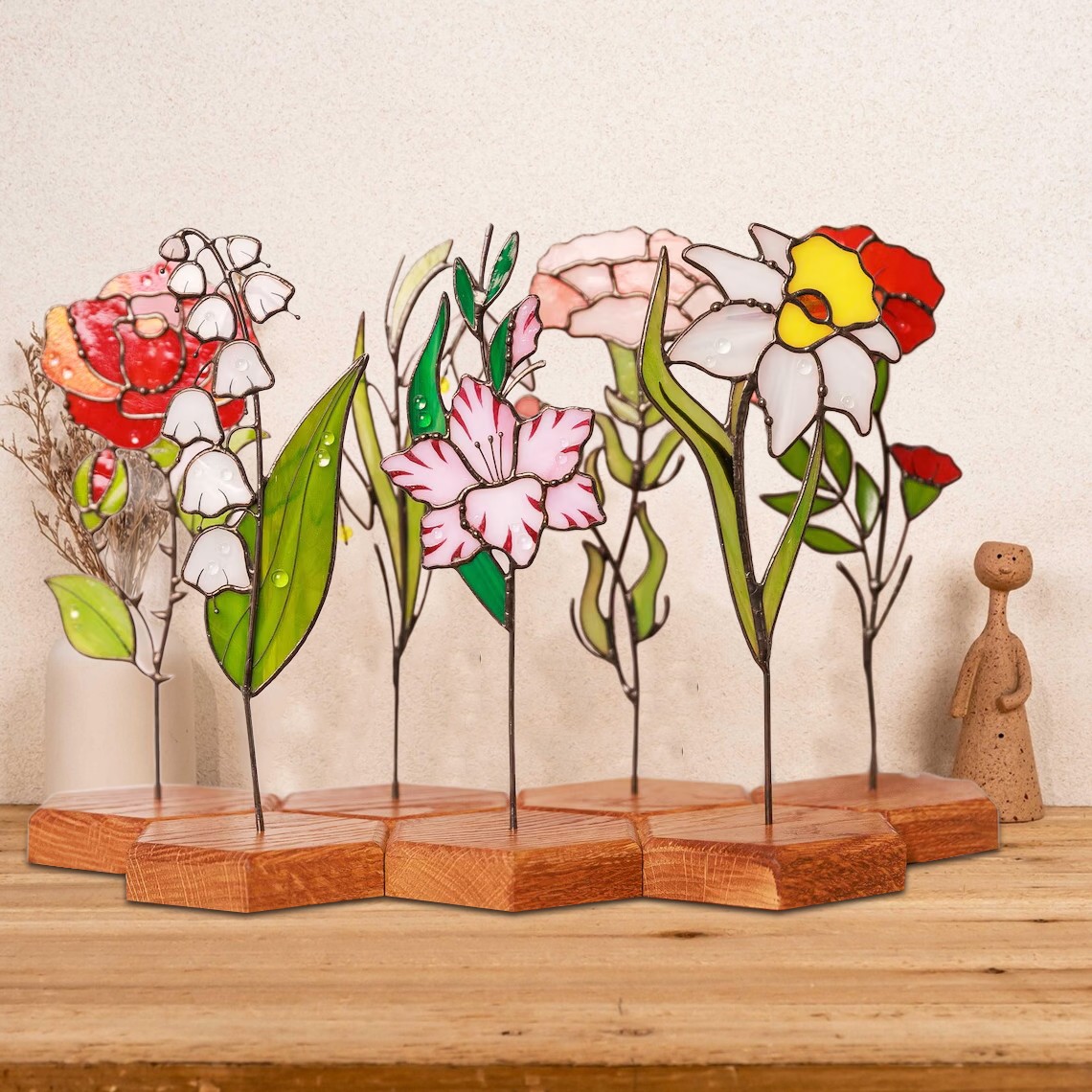Personalized Birth Month Flower Garden Plant Stake For Mom or Grandma Christmas Gift
