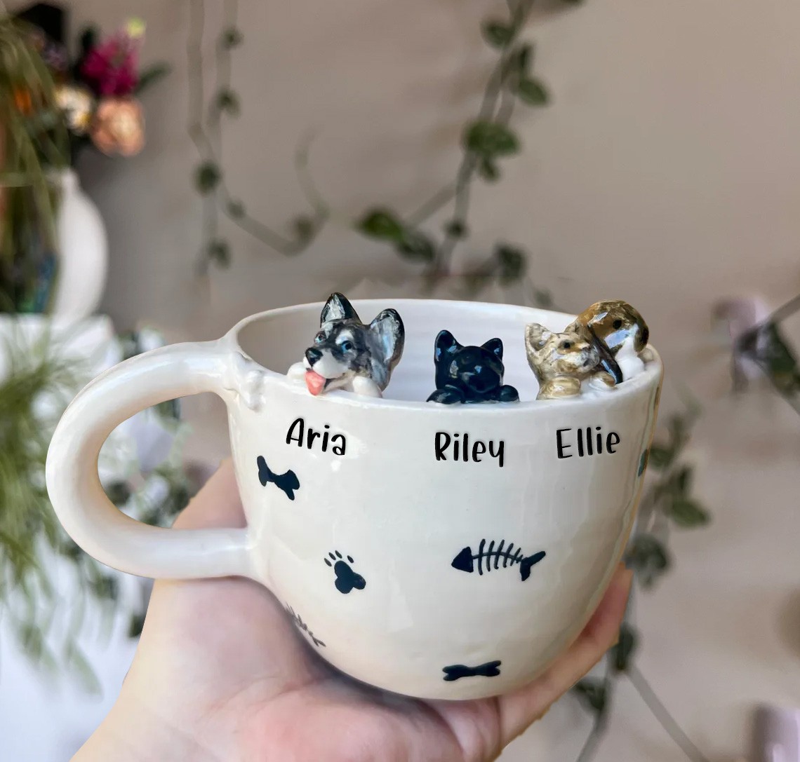 Custom Pet Figure Mug For Pet Lover Or Dog Cat Owner Keepsake Gift