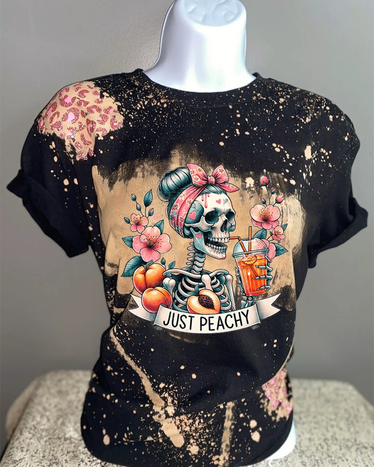 Just Peachy Skeleton Sweatshirt Hoodie For Gift Ideas