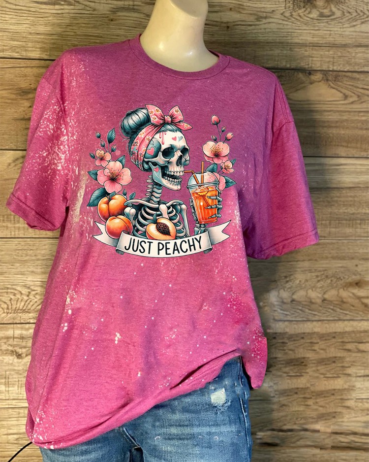 Halloween Just Peachy Skeleton Sweatshirt Hoodie For Gift Ideas