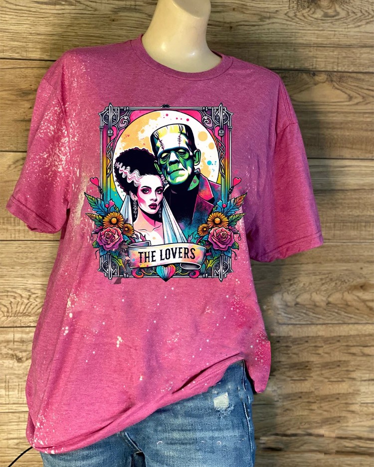 Halloween The Lovers Tarot Horror Neon Sweatshirt Hoodie For Gift Ideas