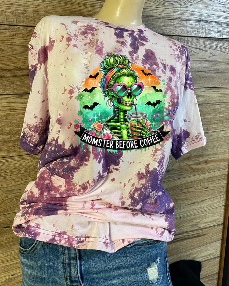 Momster Coffee Skeleton Sweatshirt Hoodie For Gift Ideas