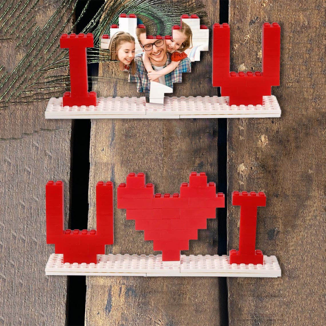 Personalized Photo Building Block Puzzle For Dad Father's Day Gift