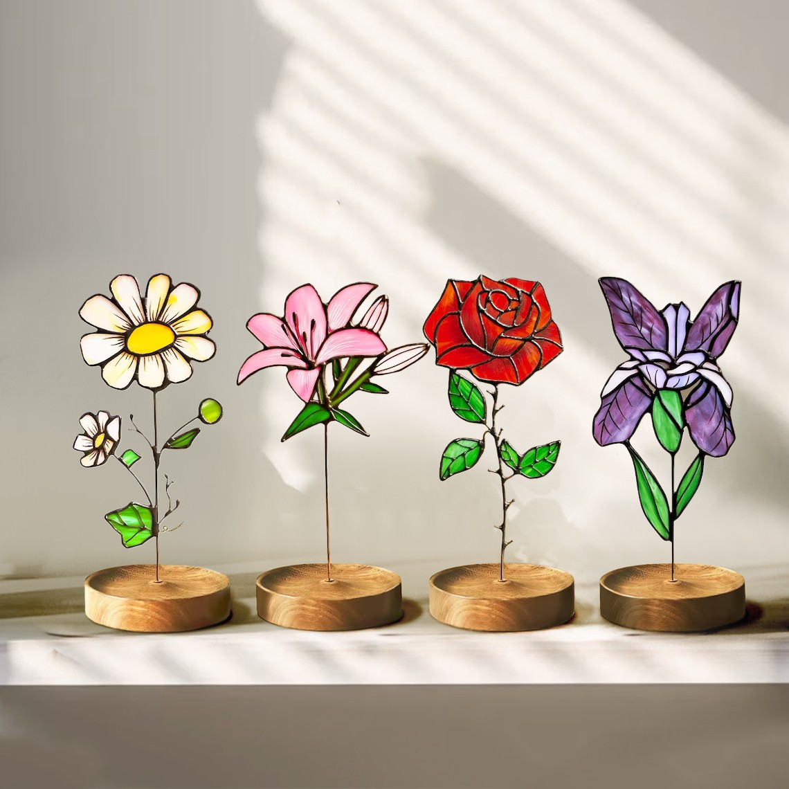 Personalized Birth Month Flower Garden Plant Stake For Mom or Grandma Gift