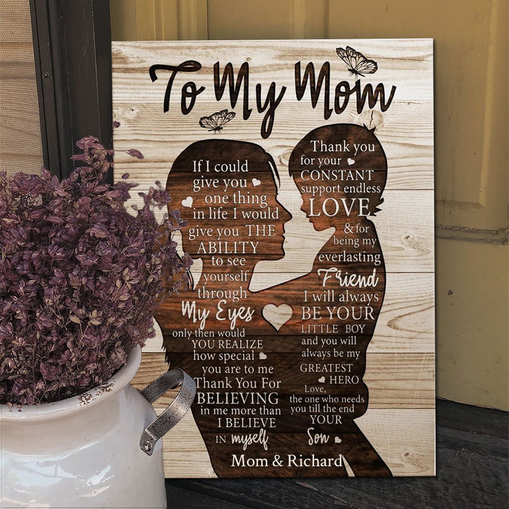 Personalized Gift For Mom From Son To My Mom Quote Wood Sign Mother's Day Gift
