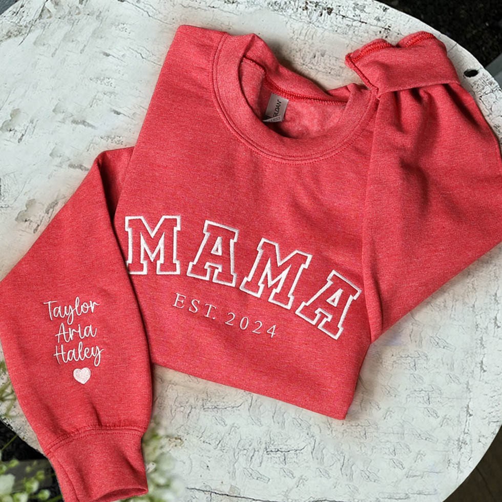 Custom Embroidered Mama Sweatshirt Gift Ideas For Christmas Family Gift