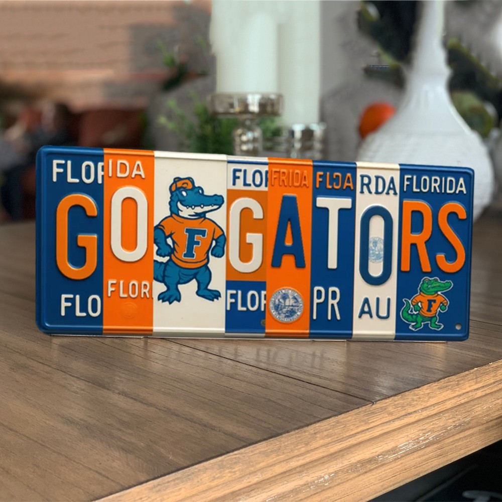 GO GATORS License Plate Sign – Florida Gators Wall Art Game Day Decor Christmas Gift