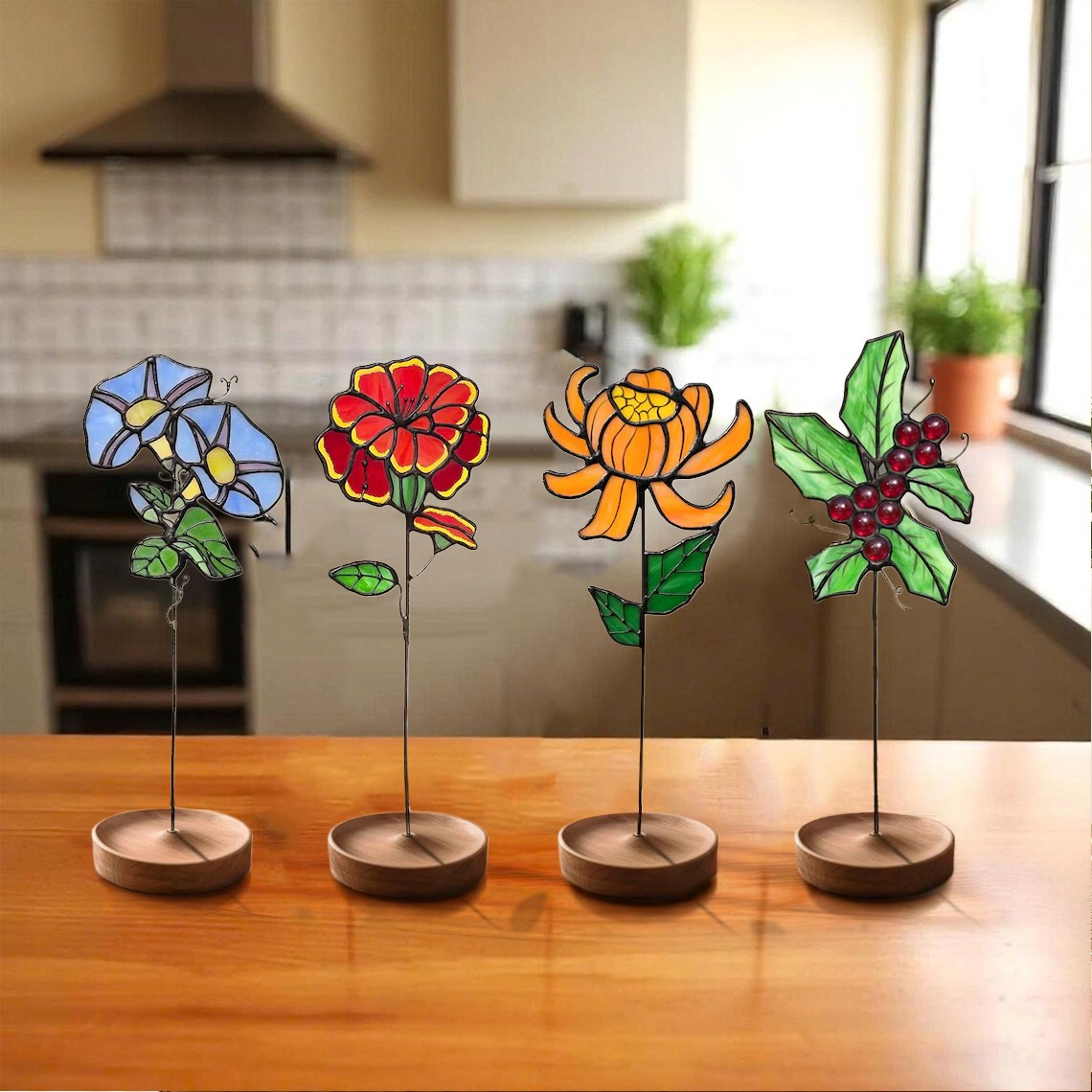 Personalized Birth Month Flower Garden Plant Stake For Mom or Grandma Gift