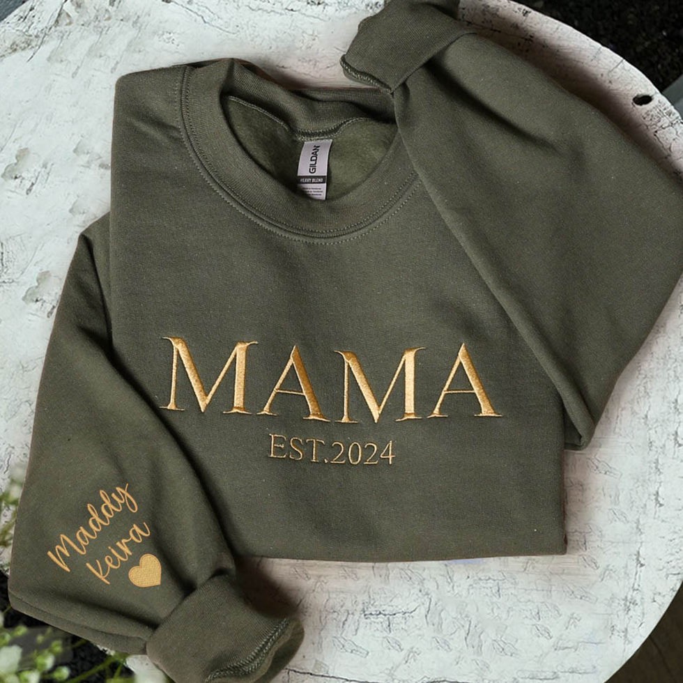 Custom Embroidered Mama Sweatshirt Gift Ideas For Christmas Family Gift