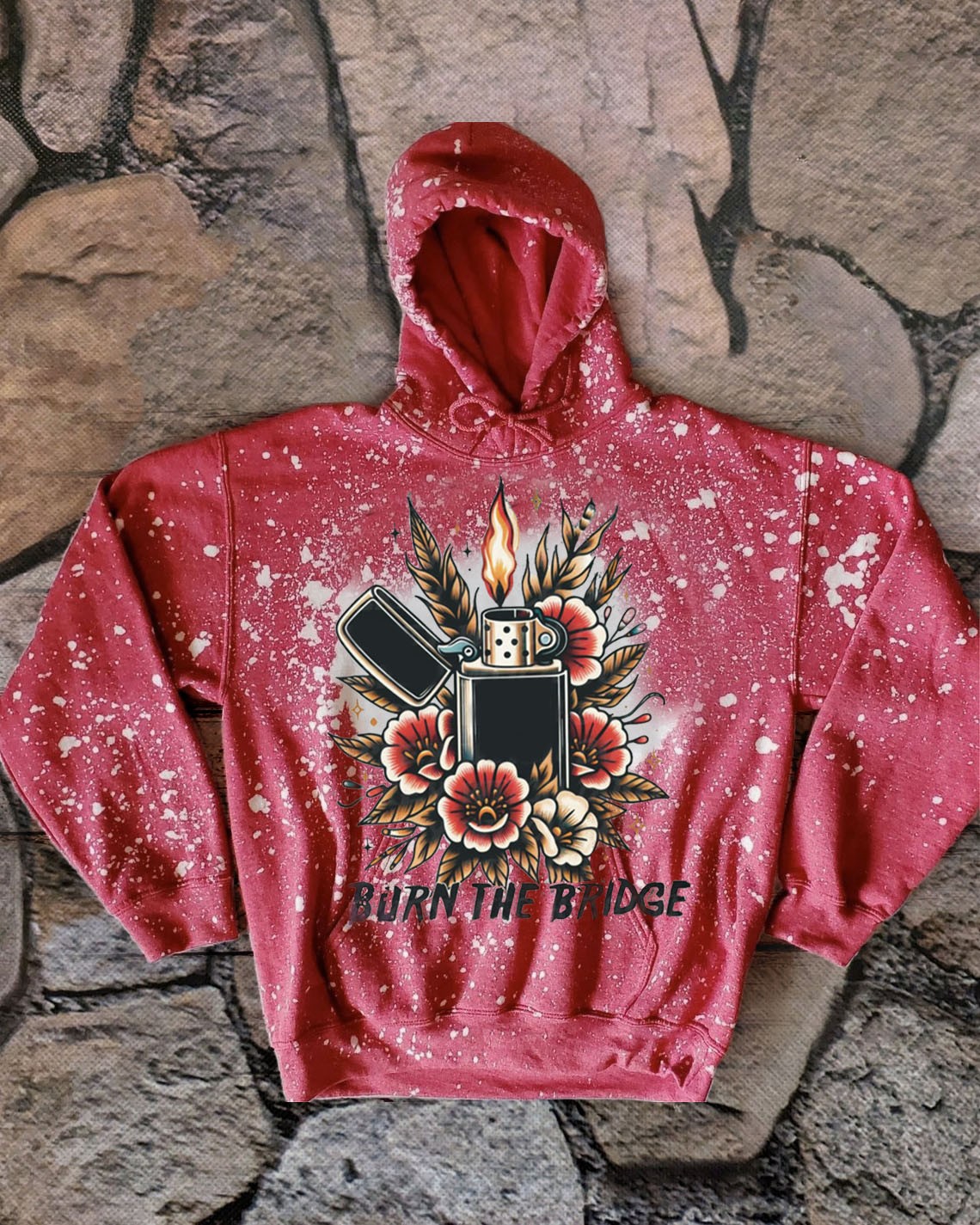 Halloween Burn the bridge Bleached Vintage Sweatshirt Hoodie For Gift Ideas