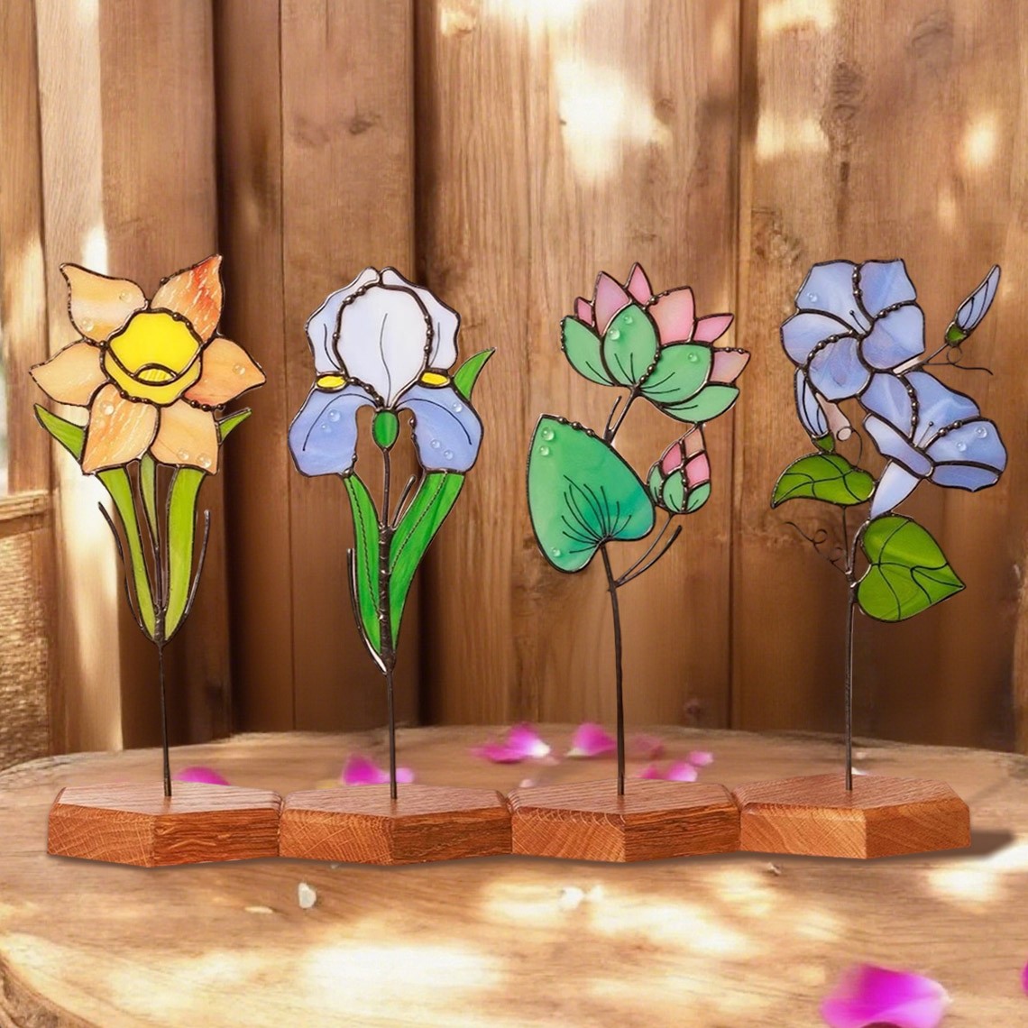 Personalized Birth Month Flower Garden Plant Stake For Mom or Grandma Gift