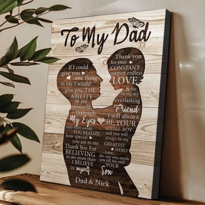 Personalized Gift For Dad From Son To My Dad Quote Wood Sign Father's Day Gift