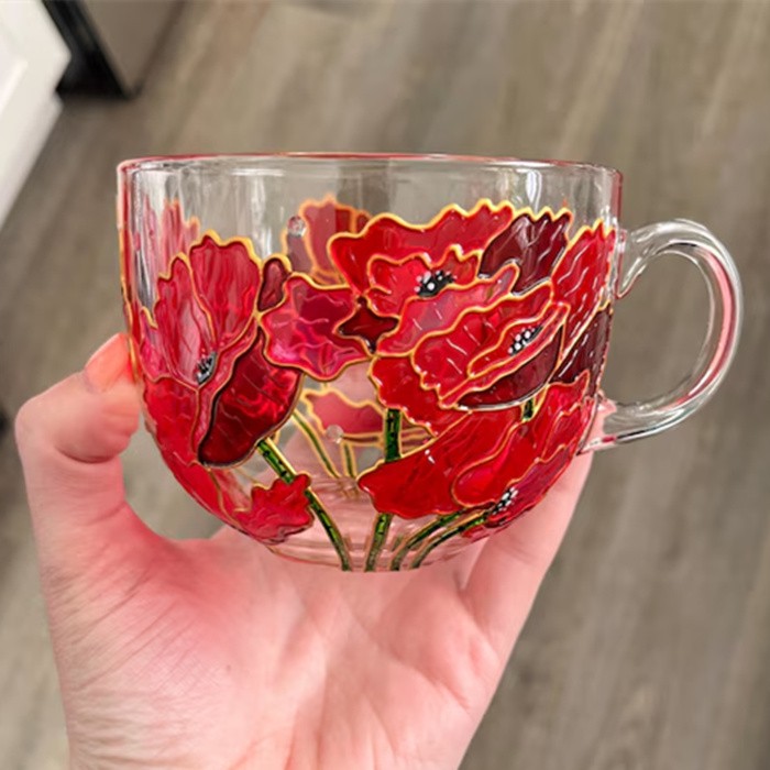 Personalized Birth Month Flower August Poppy Mug For Mom Grandma Gift