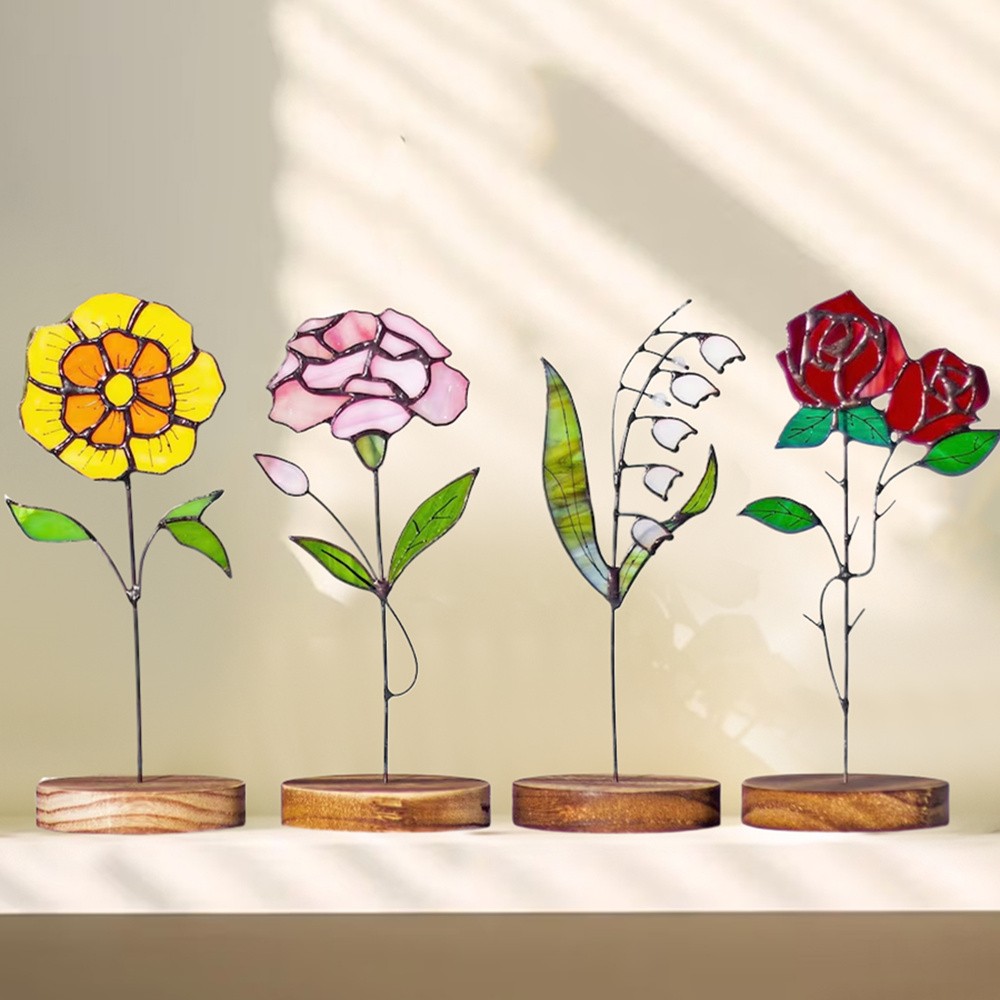 Personalized Birth Month Flower Garden Plant Stake For Mom or Grandma Gift