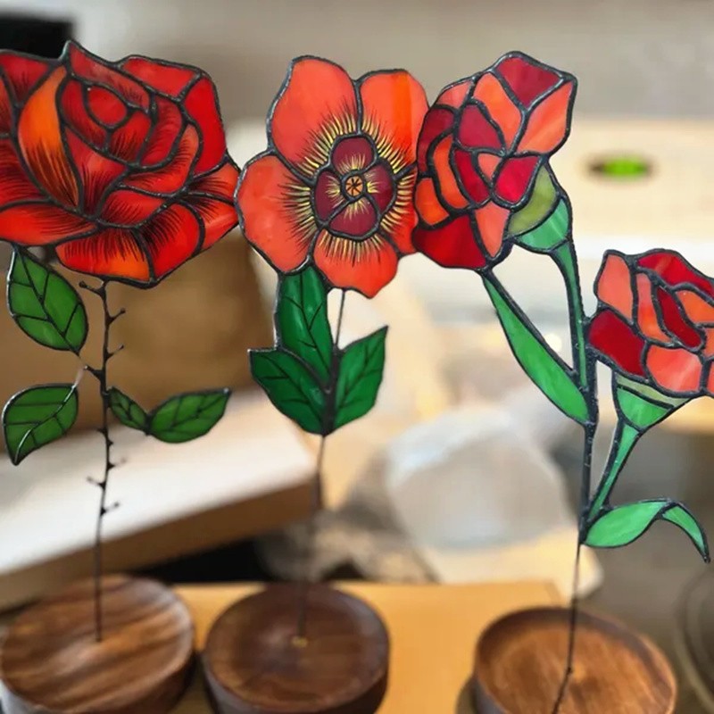 Personalized Birth Month Flower Garden Plant Stake For Mom or Grandma Gift