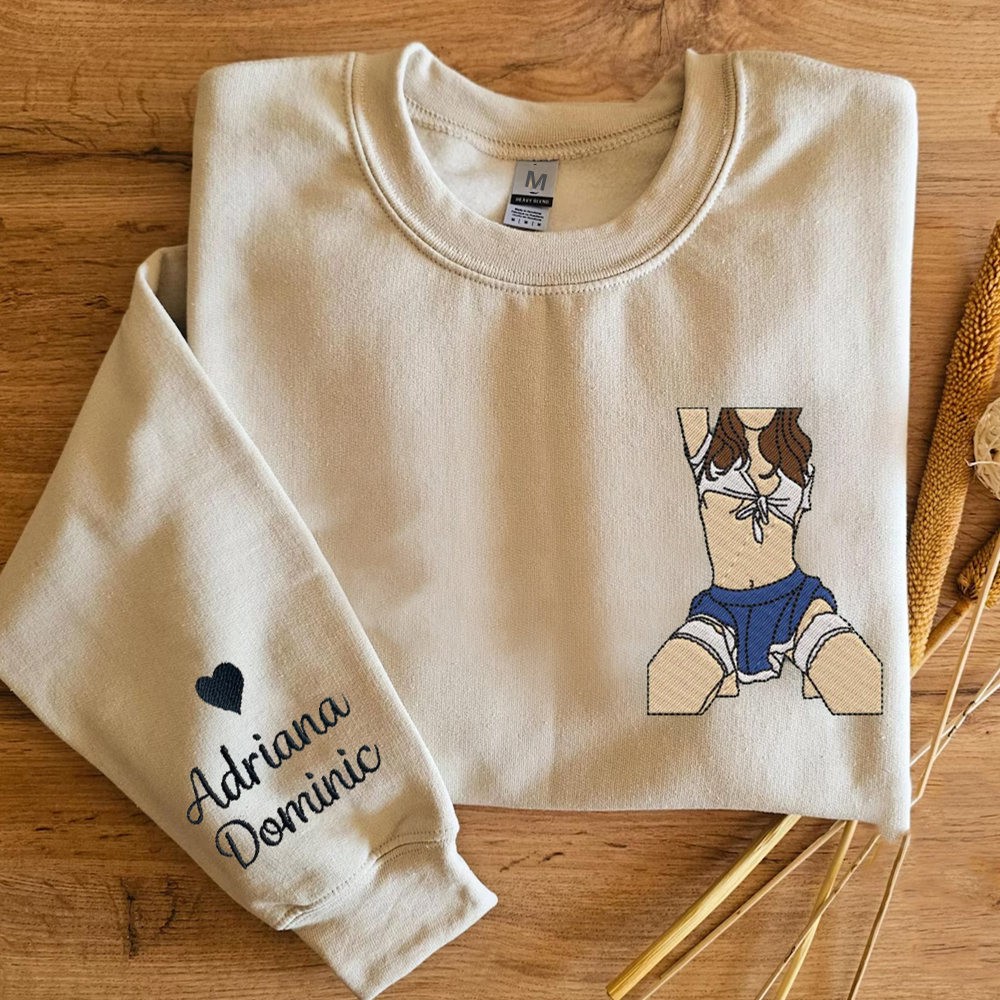 Custom Embroidered Outline Photo Spicy Sweatshirt For Boyfriend Anniversary Valentine Surprise Gift