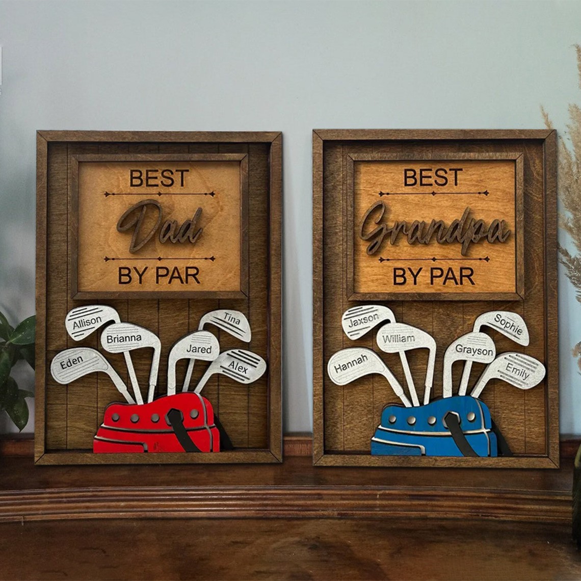 Personalized Dad Or Grandpa Golf Sign Best Dad By Par Father's Day Golf Lover Gift
