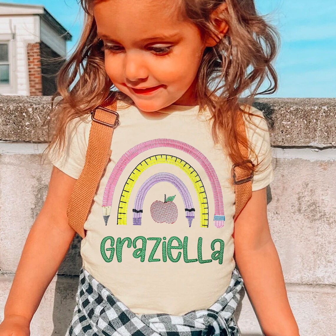 Personalized Embroidered Back to School Shirt First Day of School Shirt For Kids Gift