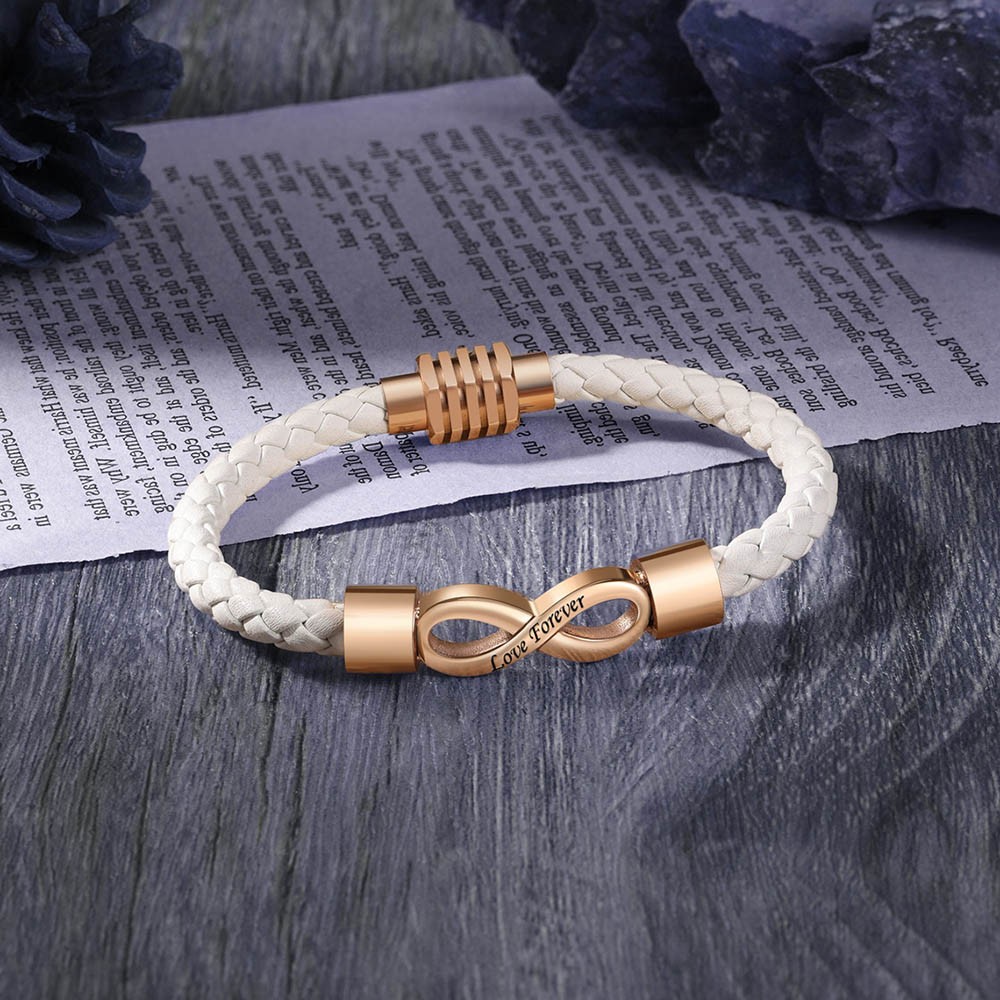 Custom Couple Bracelet with Engraved Text For Valentine's Day Anniversary Gift Ideas