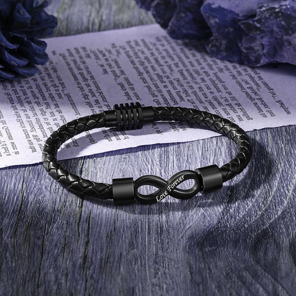 Custom Couple Bracelet with Engraved Text For Valentine's Day Christmas Gift Ideas