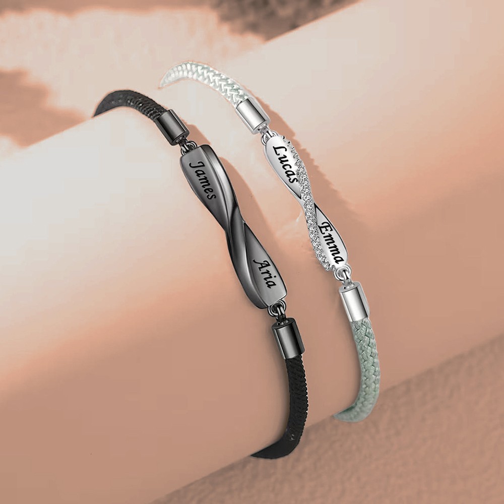Personalized Couple Bracelet with Custom Names For Valentine's Day Anniversary Gift Ideas