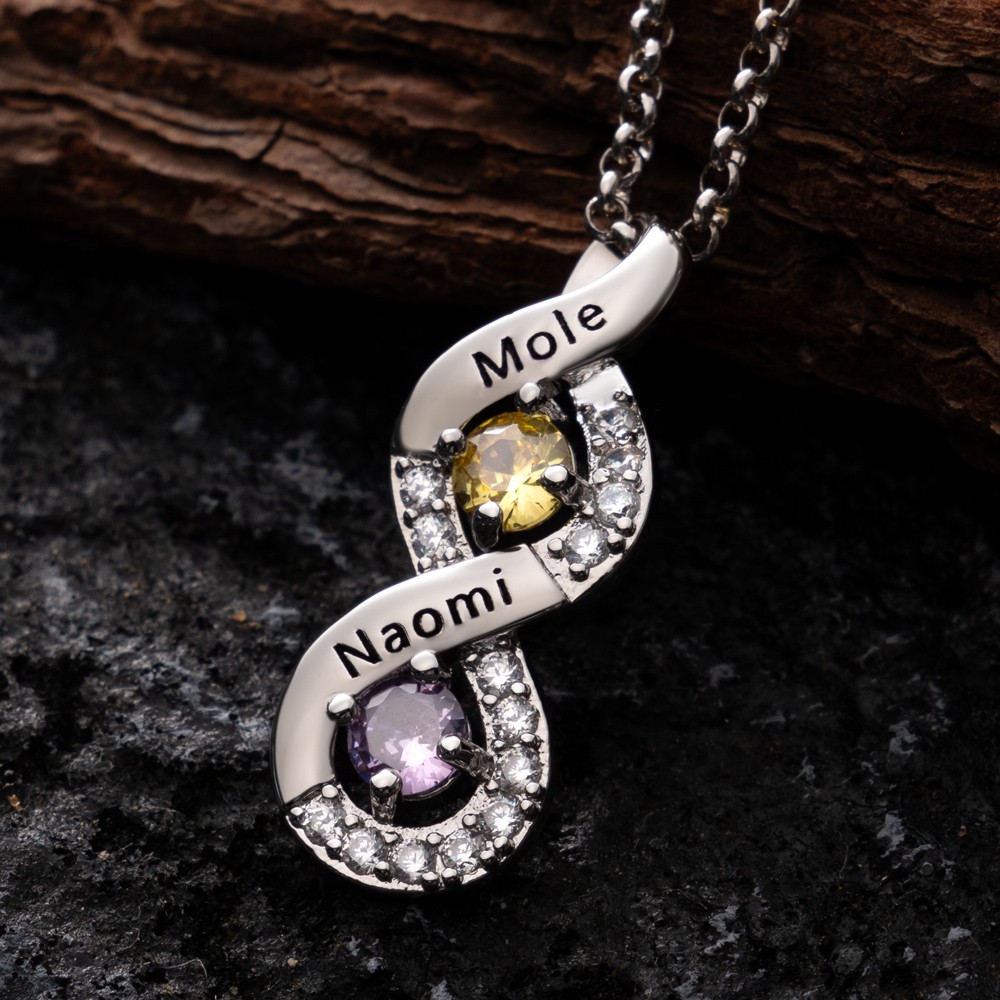 Custom Mom Name Necklace with Birthstone Mother's Day Gift