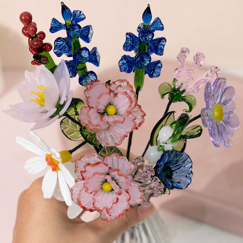 Custom Handmade Glass Birth Month Flower For Mom Grandma Christmas Unique Gift