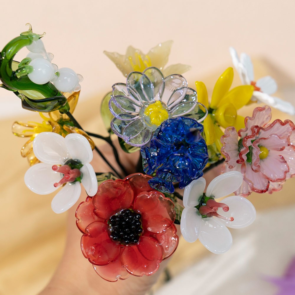 Custom Handmade Glass Birth Month Flower For Mom Grandma Christmas Unique Gift