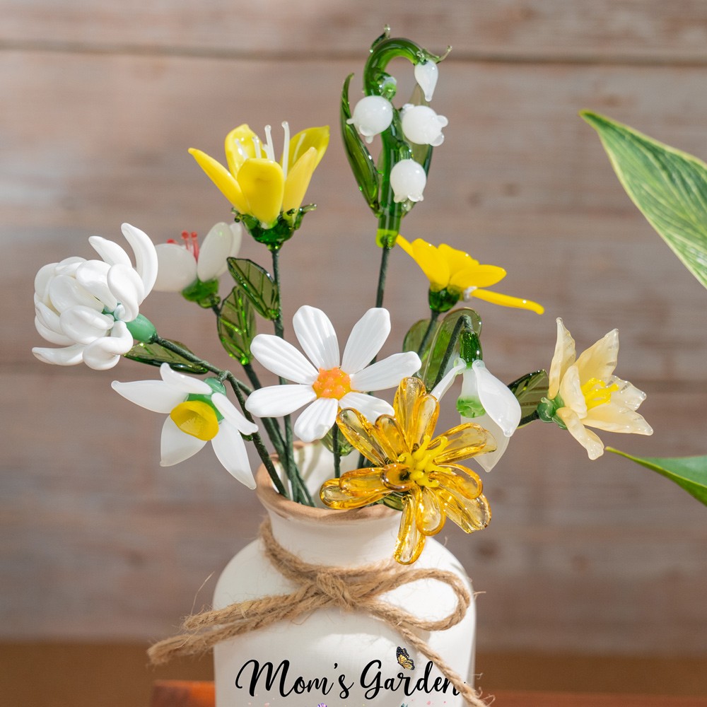 Custom Mom's Garden Glass Birth Month Flower Unique Mother's Day Gift For Mom Grandma