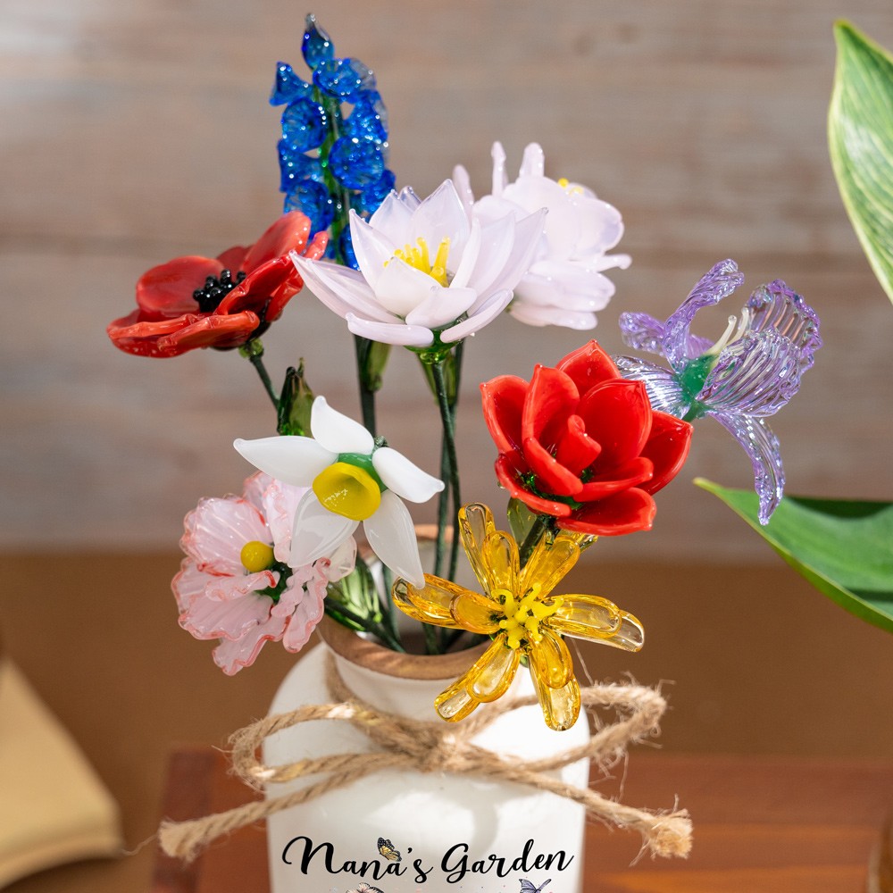 Custom Nana's Garden Glass Birth Month Flower Unique Mother's Day Gift For Mom Grandma