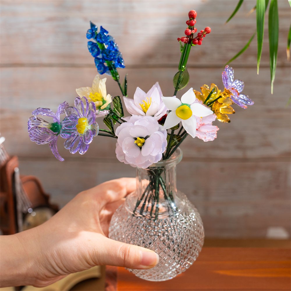 Custom Glass Birth Month Flower Jan to Dec Flower Unique Mother's Day Gift For Mom or Grandma