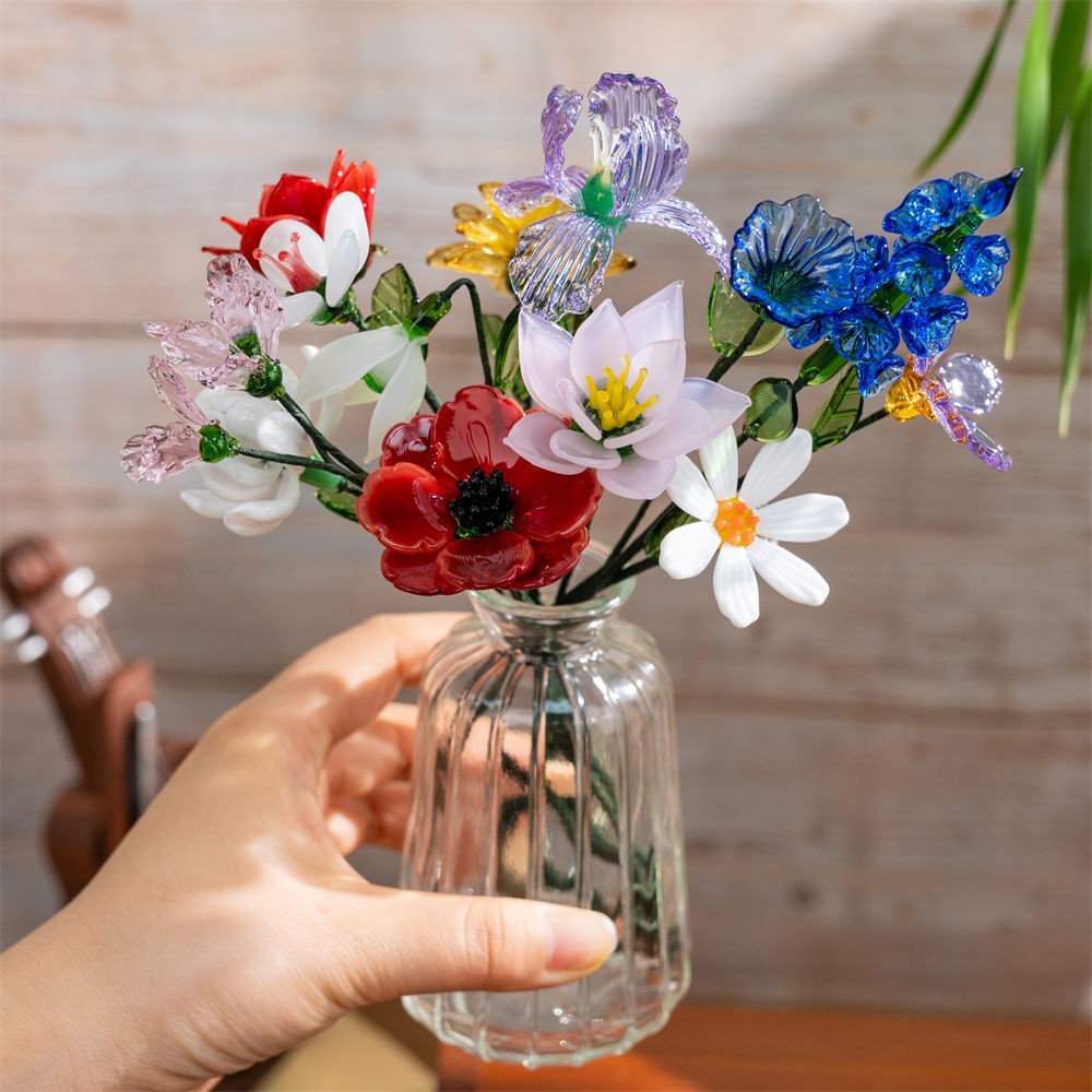 Custom Glass Birth Month Flower Jan to Dec Flower Unique Mother's Day Gift For Mom or Grandma