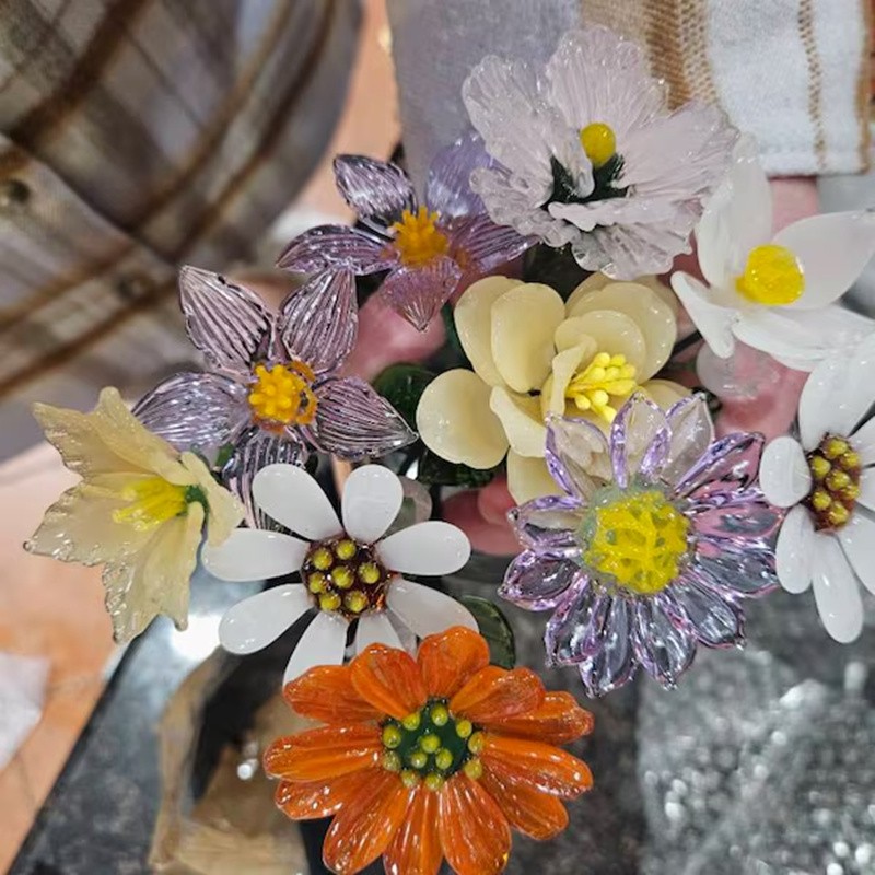 Glass Birth Month Flower Jan to Dec Unique Mother's Day Gift For Mom or Grandma