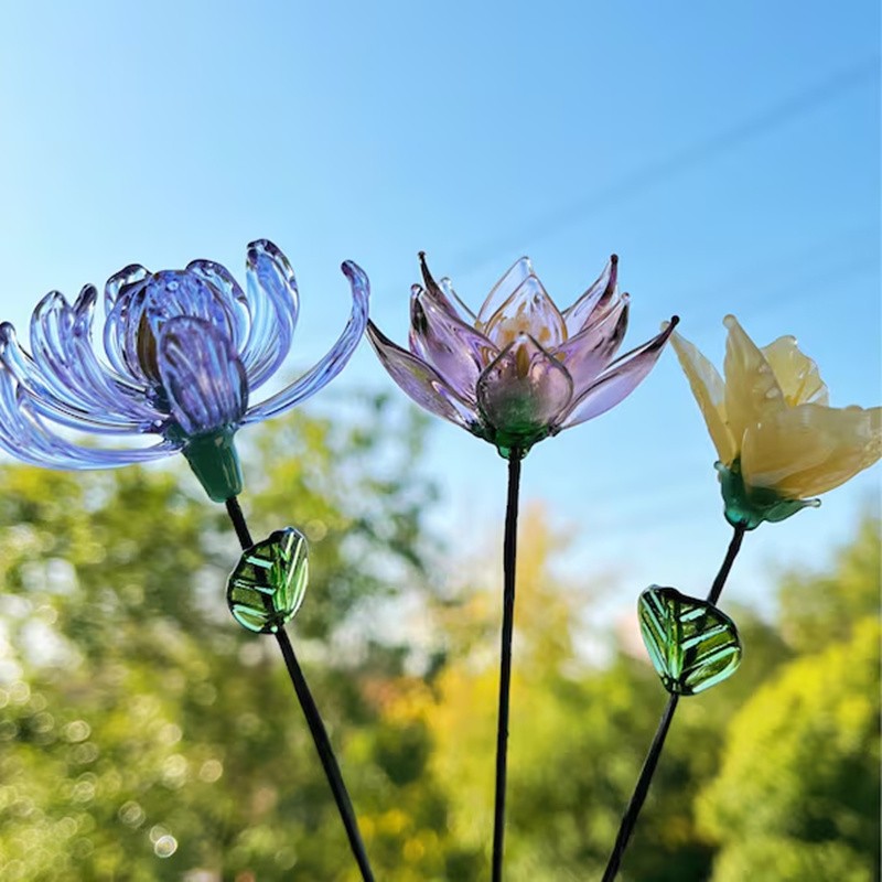 Glass Birth Month Flower Jan to Dec Unique Mother's Day Gift For Mom or Grandma