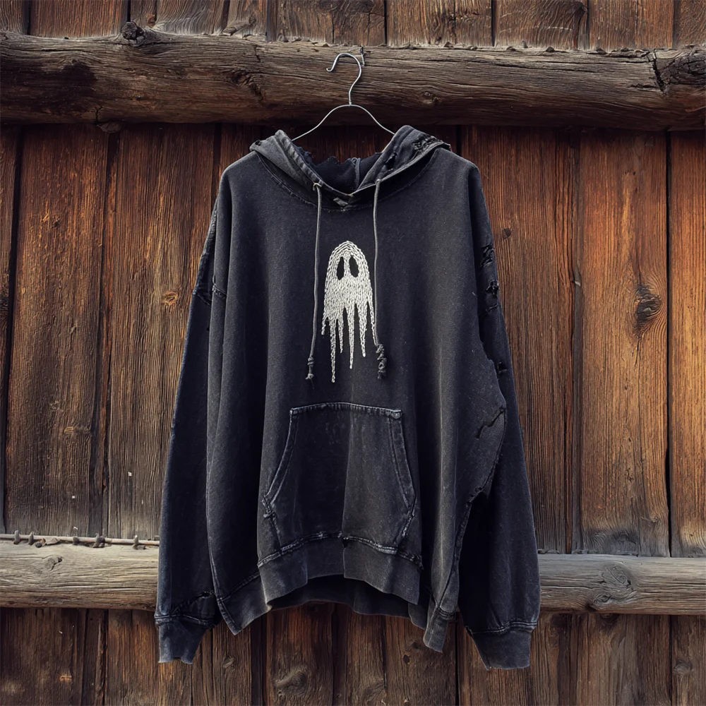 Men's Halloween Ghost Face Hoodie Spooky Season Gift