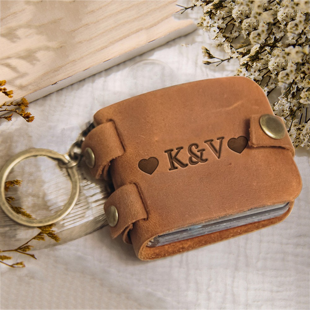 Personalized Mini Photo Album Keychain Handmade Gift For Couple