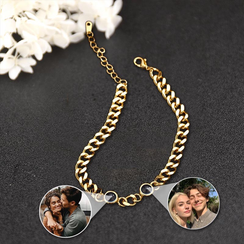 Personalized Photo Projection Bracelet With Picture Inside Valentine's Day Gifts For Couple