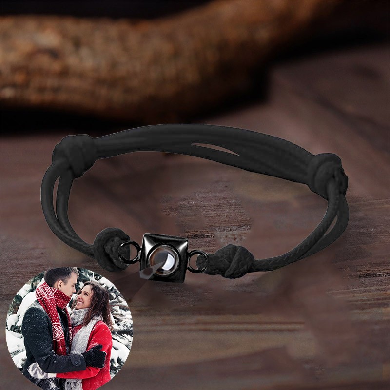Personalized Projection Bracelet With Photo Inside For Couple Valentine's Day Gifts