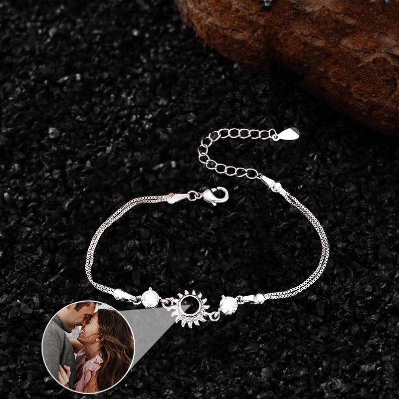 Personalized Projection Bracelet With Photo Inside For Couple Valentine's Day Gifts