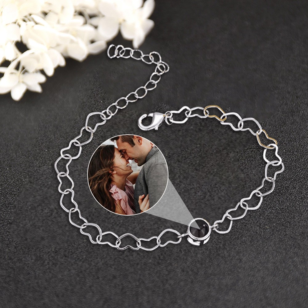 Customized Projection Bracelet With Photo Inside For Valentine's Day Gifts