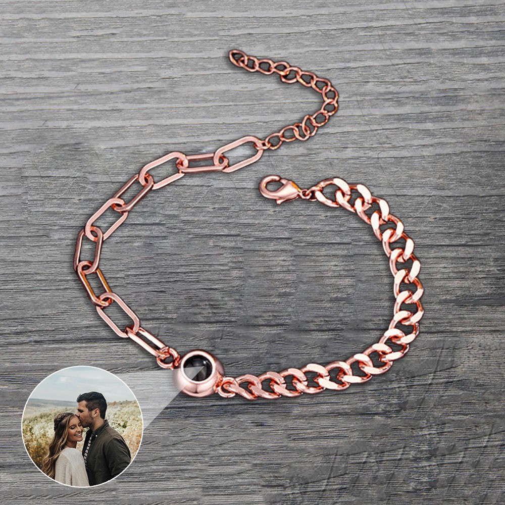 Customized Projection Bracelet With Photo Inside For Valentine's Day Gifts