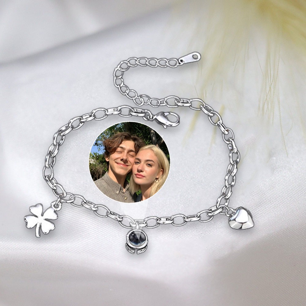 Personalized Projection Bracelet With Photo Inside For Valentine's Day Gifts