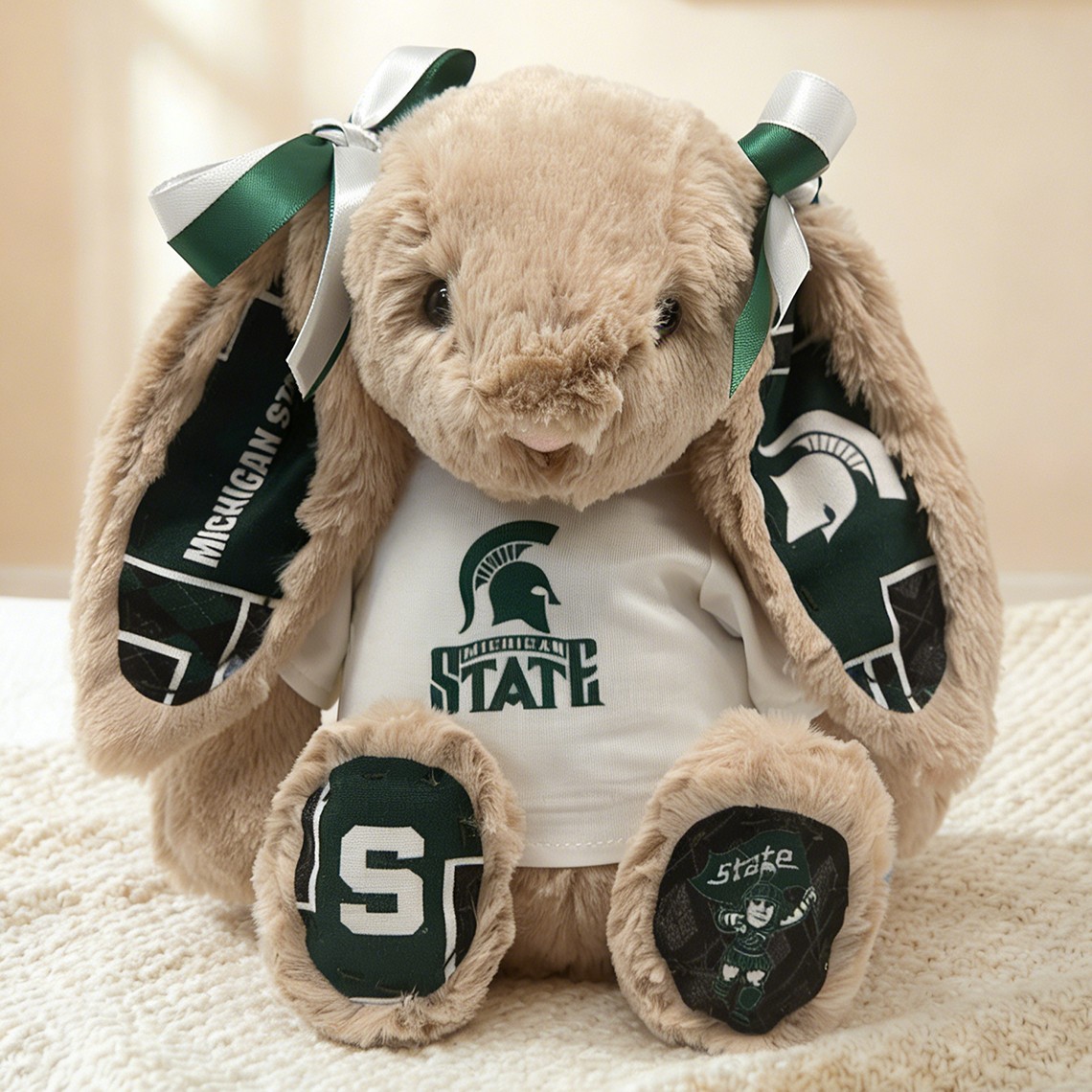 Custom Collegiate Bunny with T-Shirt Perfect Gift for Students Grads